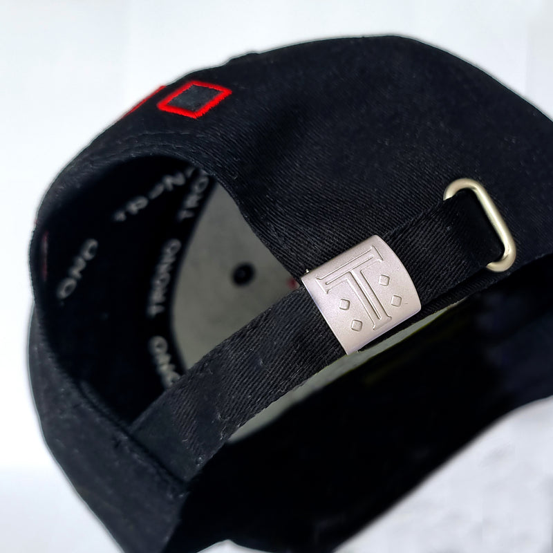 Black Distressed Cap with Signature T Logo