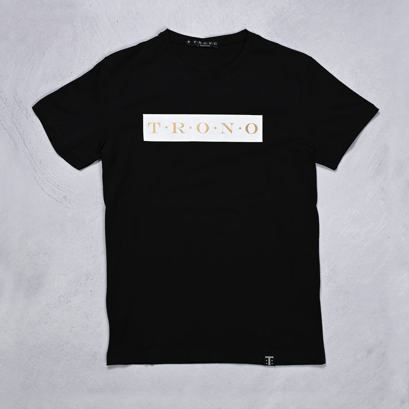 Zwart luxe T-shirt met Box-logo