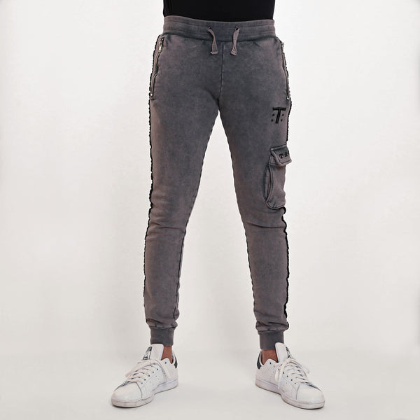 Distressed Acid Wash Tracksuit Bottoms